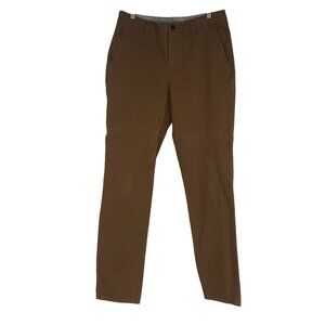 BONOBOS - MEN'S 32 X 32 - BROWN COTTON BLEND TAILORED PANTS